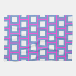 ピンクブルーカラフルスクウェアモダン4サシャ キッチンタオル