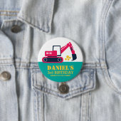 ピンクブルーカートゥーンショベル子供の誕生日ボタン 缶バッジ (インサイチュ)