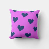 ピンクブルーキュートコージーロマンチックモダンシックハート クッション (正面)