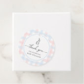 ピンクブルーギンガムバニーラビットベイビーシャワー フェイバータグ (インサイチュ)