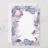 ピンクブルークリスマスフローラウェディングシャワー 招待状 (裏面)