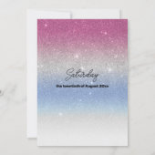 ピンクブルーグラデーションシルバーグリッター結婚ズ 招待状 (裏面)