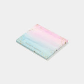 ピンクブルーグラデーション金ゴールド水色 | 名前の追加 ポストイット (アングル)