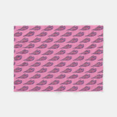 ピンクブルーグリッターハートアートフリースブランケット フリースブランケット (正面(横))