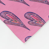 ピンクブルーグリッターハートアートフリースブランケット フリースブランケット (角)