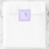 ピンクブルーグリッターフローラブライダルビーフスウィート16th スクエアシール (バッグ)