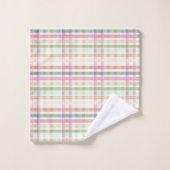 ピンクブルーグリーンとイエロー バスタオルセット (ウォッシュタオル)