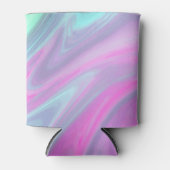 ピンクブルーグリーンウォーター色抽象芸術ファインアート 缶クーラー (正面)