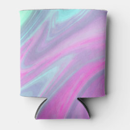 ピンクブルーグリーンウォーター色抽象芸術ファインアート 缶クーラー