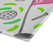 ピンクブルーグリーンゴルフモノグラム名門私立校風のイニシャル カッティングボード (角)