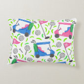 ピンクブルーグリーンゴルフ名門私立校風のイニシャル アクセントクッション (裏面)