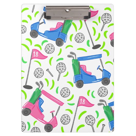 ピンクブルーグリーンゴルフ クリップボード (正面)