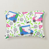 ピンクブルーグリーンゴル名門私立校風のフ アクセントクッション (正面)