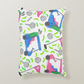 ピンクブルーグリーンゴル名門私立校風のフ アクセントクッション (正面(垂直))