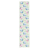 ピンクブルーグリーンゴル名門私立校風のフ ショートテーブルランナー (正面)