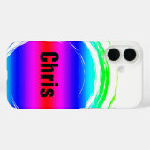 ピンクブルーグリーンサークル名テンプレート Case-Mate iPhoneケース (裏面 (横))