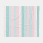 ピンクブルーグリーンストライプのテンプレートエレガント フリースブランケット (正面(横))