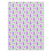 ピンクブルーグリーンターコイズ絵を描（ばちゃばちゃ）跳ねる テーブルクロス (正面)