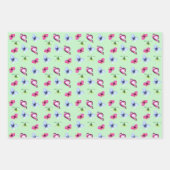 ピンクブルーグリーンバタフライベビーシャワー誕生日 ラッピングペーパーシート (正面3)