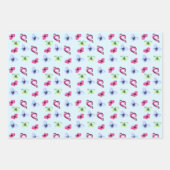 ピンクブルーグリーンバタフライベビーシャワー誕生日 ラッピングペーパーシート (正面2)