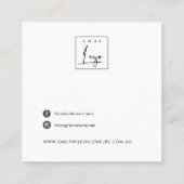 ピンクブルーグリーンバラフローラスタッドイヤリングディスプレイ スクエア名刺 (裏面)