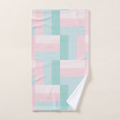 ピンクブルーグリーンパステルカラーズトレンディーエレガント バスタオルセット (ハンドタオル)