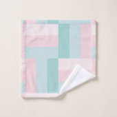 ピンクブルーグリーンパステルカラーズトレンディーエレガント バスタオルセット (ウォッシュタオル)