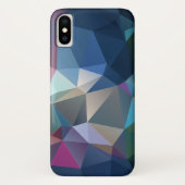 ピンクブルーグリーン抽象芸術ピラミッドパターンアート Case-Mate iPhoneケース (裏面)