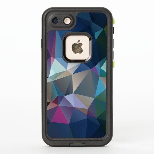ピンクブルーグリーン抽象芸術ピラミッド LifeProof iPhoneケース (裏面)