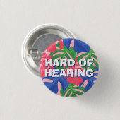 ピンクブルーグリーン熱帯懸命聴覚葉 缶バッジ (正面&裏面)