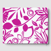 ピンクブルーグレーフローラルパターンゲストブック ゲストブック (裏面)