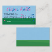 ピンクブルーゴルフジェンダーリビールおむつラッフルチケット エンクロージャーカード (正面/裏面)