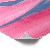 ピンクブルーサンセット絵を描のテキストポスター ポスター (角)