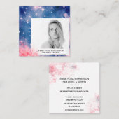 *~*ピンクブルーシックなヘアモデル女優スターズ写真 スクエア名刺 (正面/裏面)