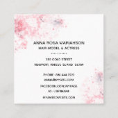 *~*ピンクブルーシックなヘアモデル女優スターズ写真 スクエア名刺 (裏面)