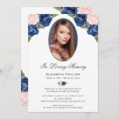 ピンクブルーシルバーフローラ写真追悼会 招待状 (正面/裏面)