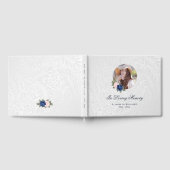 ピンクブルーシルバーフローラ記念葬儀写真 ゲストブック (全面)