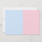 ピンクブルージェンダーの表示ベビーシャワー招待状 招待状 (裏面)