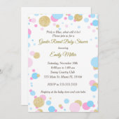 ピンクブルージェンダーリビールベビーシャワー招待状 招待状 (正面/裏面)