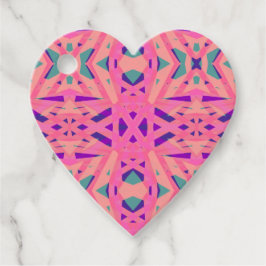 ピンクブルージオメトリックアールデコおもしろい結婚バレンタイン フェイバータグ