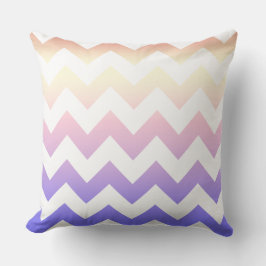 ピンクブルージグザグトストライプのローピロー クッション