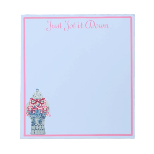 ピンクブルージンジャージャースメモ帳 ノートパッド (正面)