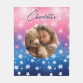 ピンクブルースターカスタムズの写真と名前 フリースブランケット (正面)