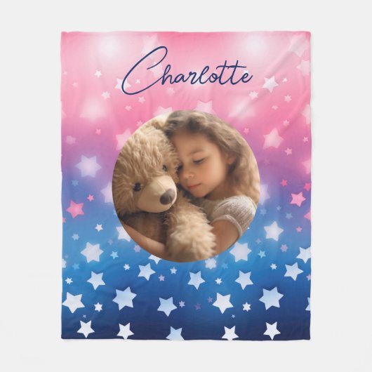 ピンクブルースターカスタムズの写真と名前 フリースブランケット (正面)