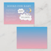 ピンクブルースターズバニー赤ちゃんシャワー予約リクエスト エンクロージャーカード (正面/裏面)