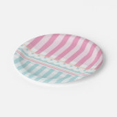 ピンクブルーストライプベーカリーベビーシャワー紙プレート ペーパープレート (アングル)