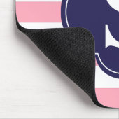 ピンクブルーストライプレンズモノグラム マウスパッド (コーナー)