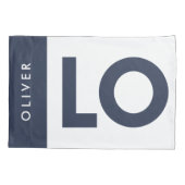 ピンクブルーセリフの愛タイポグラフィ モダン 枕カバー (裏面-左)