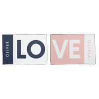 ピンクブルーセリフの愛タイポグラフィ モダン