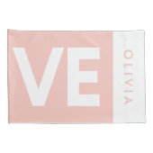 ピンクブルーセリフの愛タイポグラフィ モダン 枕カバー (裏面-右)